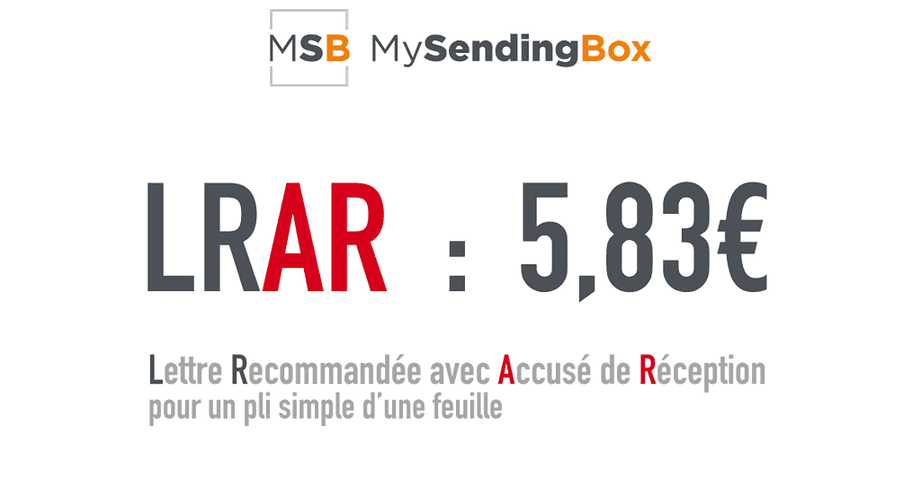 affranchissement LRAR tarif MySendingBox