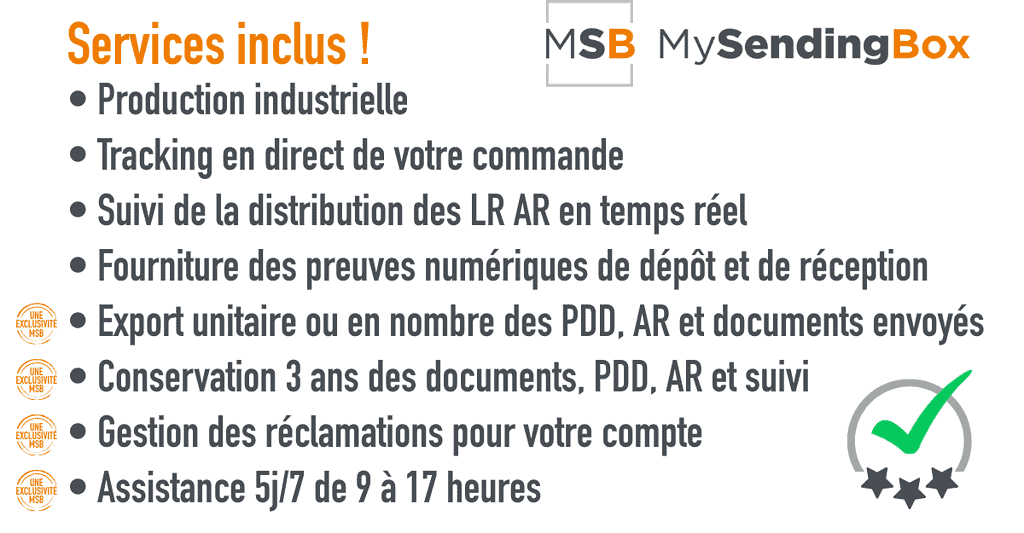 LRAR MySendingBox avec services inclus