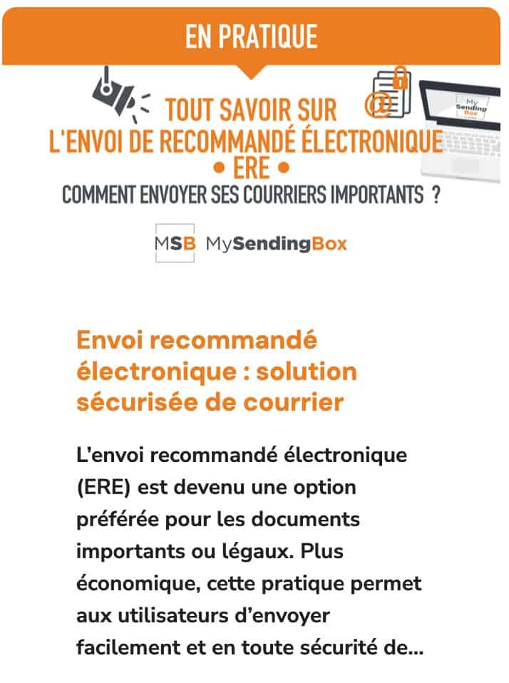 Suivi courrier reco ERE MySendingBox