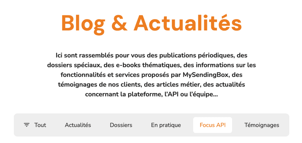 Blog MySendingBox Focus API courrier